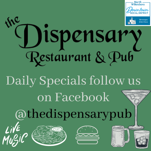 The Dispensary serves beverages for social district for North Wilkesboro, NC social district 