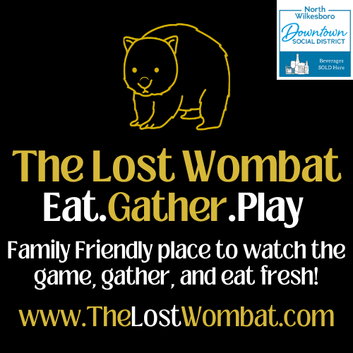 Dine at The Lost Wombat in Historic Downtown North Wilkesboro, NC