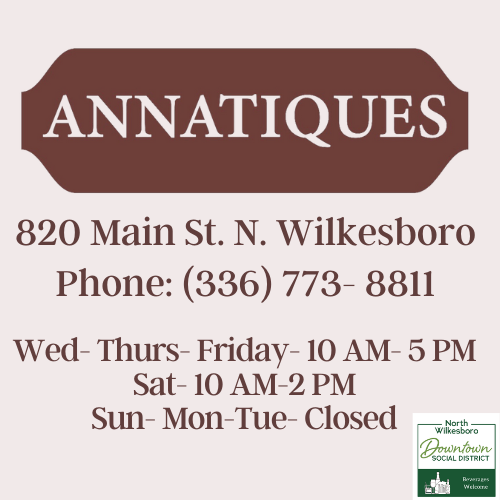 Annatiques welcomes beverages for social district for North Wilkesboro, NC social district 