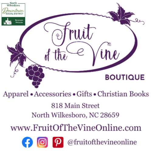Fruit of the Vine welcomes beverages for social district for North Wilkesboro, NC social district 