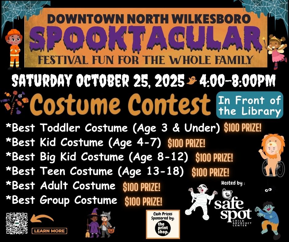 Enter to win cash prizes at the Spooktacular costume contest by Safe Spot Child Advocacy Centers.